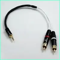 1 м 1/8 3.5 мм 2 RCA Мужской 8 ядер Литцендрат кос PCOCC Гибридный с серебряным покрытием кабель HiFi аудио кабель-адаптер