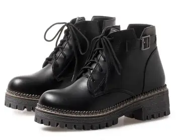 

Sapato Feminino Women Ankle Boots Shoes Woman Mid Med High Heels Pumps Platform Lace Up Gladiator Chaussure Booties XZ181622
