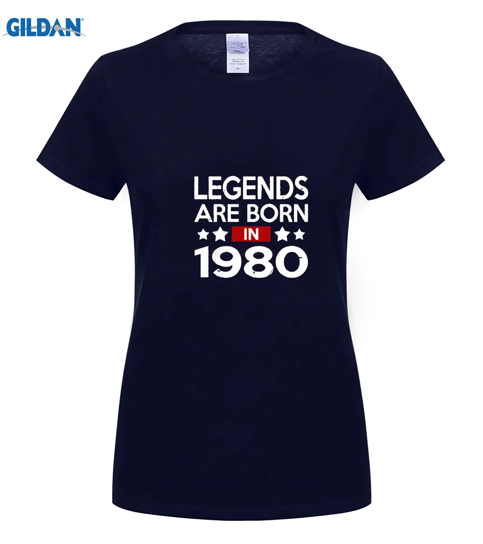 Camiseta винтажная рубашка Legends Are Born In 1980 Футболка мужская унисекс футболка 80s ретро брендовая одежда топы хипстерские футболки - Цвет: women navy