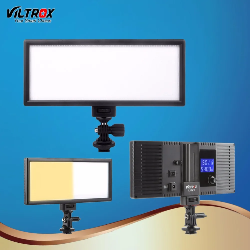 Viltrox L132T LED Video Light Ultra Thin LCD Bi Color & Dimmable DSLR