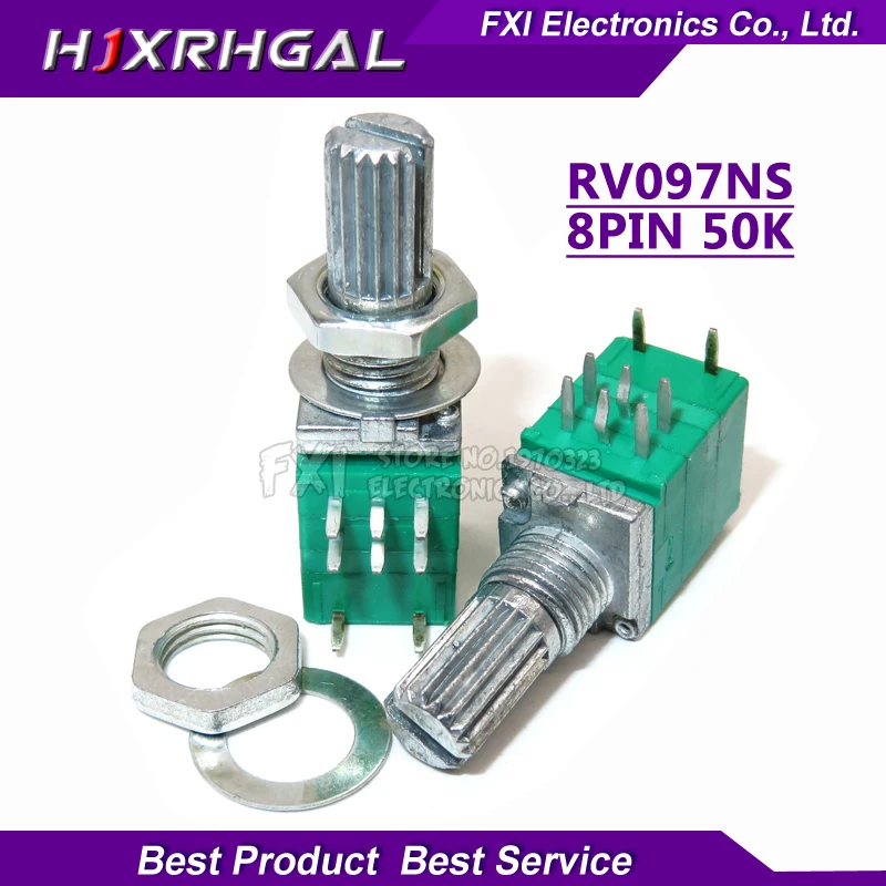 10PCS WH148 B20K Double Dual Linear Potentiomètre 15 mm arbre avec écrou et rondelle