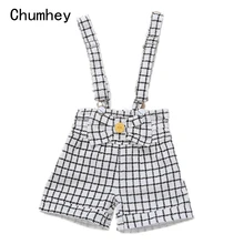 9 months to 4 years Old Baby Летние комбинезоны хлопок, комбинезон для детей, начинающих ходить мальчиков шорты для девочки для детей в клетку; детская одежда для мальчиков с бантом