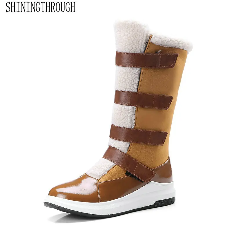 

New Women Fashion Mid Calf Snow Boots Sexy Med Heel Round Toe Women Shoes Spring Autumn Casual Party Ladies Shoes