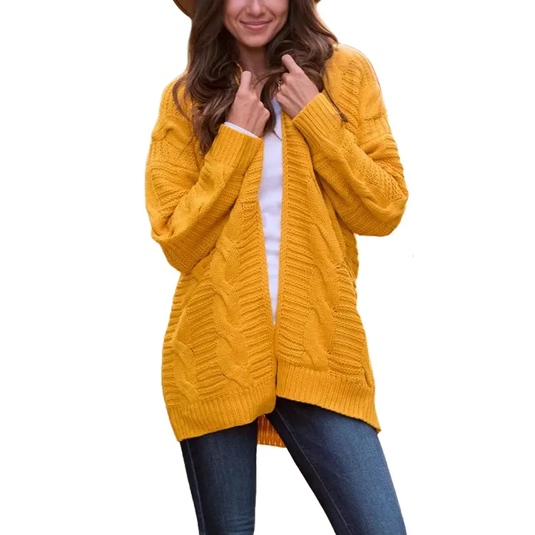 Mocc Corn Plus Size Loose Cardigan Warm Thick Sweaters Women Cable Cardigan Coat Winter Female Knitwear Long Sleeve Woman Jumper Sweaters