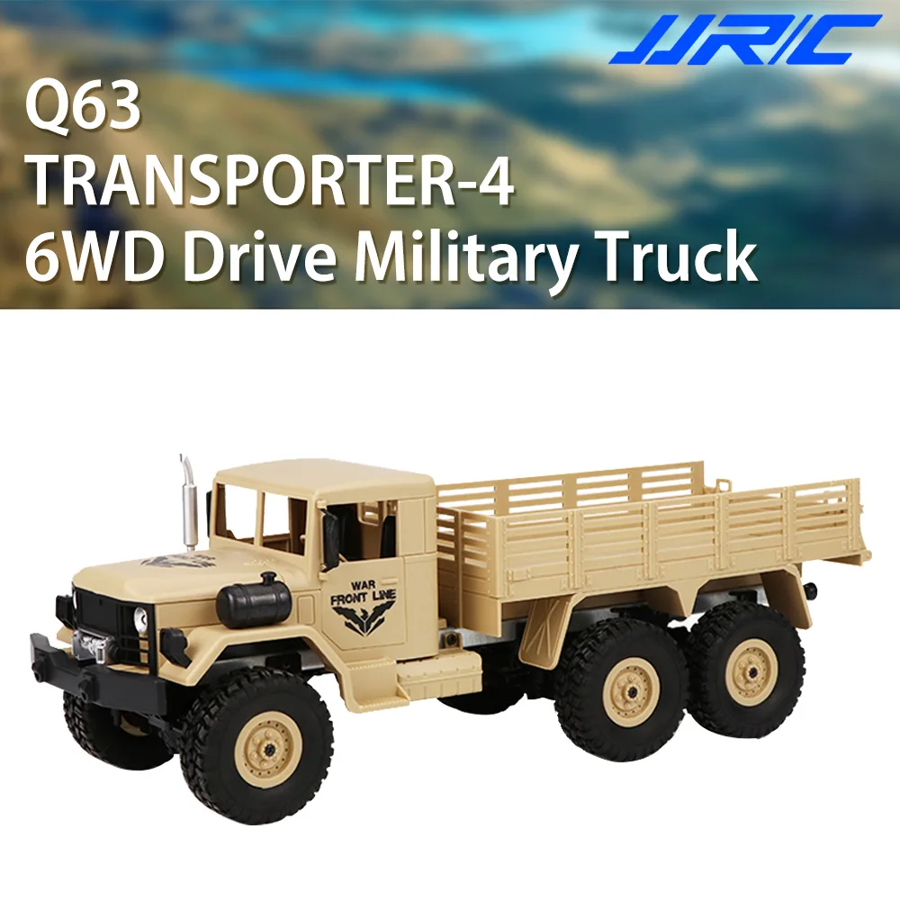 

JJRC Q63 1:16 2.4G 6WD RC Off-Road Machine Remote Control Drive Tracked Military RC Truck Electric Toy Gift Yellow/Green