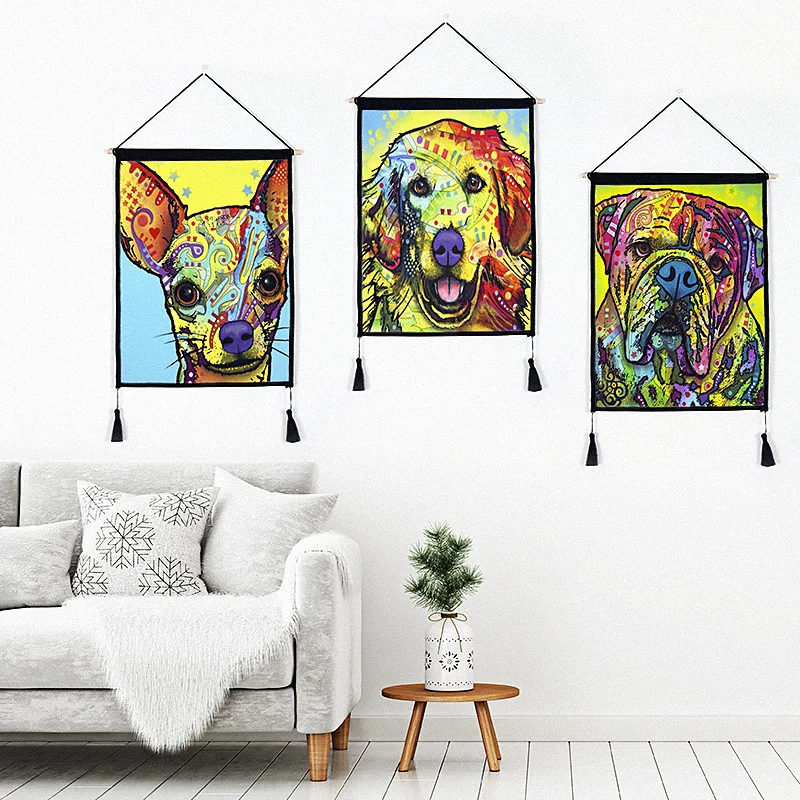 

Creative Hanging Painting for Bedroom Wall Decoration Canvas Printing Colorful Dog Design Painting by Numbers Wall Art Pictures
