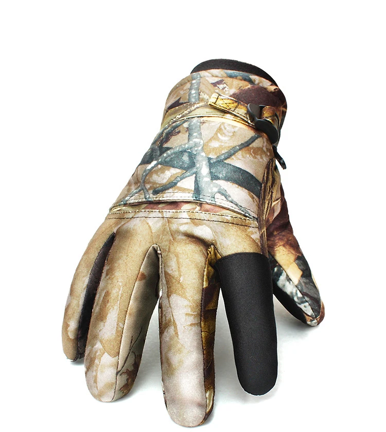 

Wifreo camoflage Gloves Fishing Gloves Hunting Slip two fingers Cut Camping and Cycling half Finger Gloves for the Warm Winter