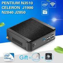 Безвентиляторный мини-ПК компактный настольный компьютер Intel Celeron J1900 ЦП HTPC TV Box игр PC тонкий клиент 300 м Wi-Fi windows Linux