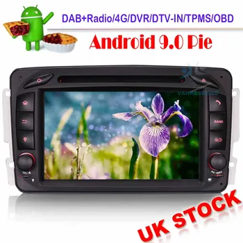 

Android 9.0 DAB+ Autoradio DVD GPS for Mercedes Class C/G/CLK Vito Viano W203 W209 WiFi Radio RDS BT OBD Sat Nav
