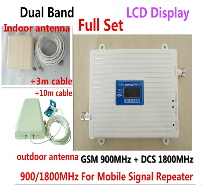 

LCD Display! High Gain GSM 4G Repeater Dual Band mobile phone signal booster GSM 900 dcs 1800 cellular signal repeater amplifier