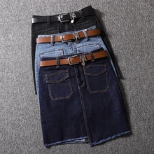 Весенние женские однотонные Юбки прямые на молнии короткие с высокой талией Повседневная джинсовая юбка карманный уличный стиль мини юбки Z368