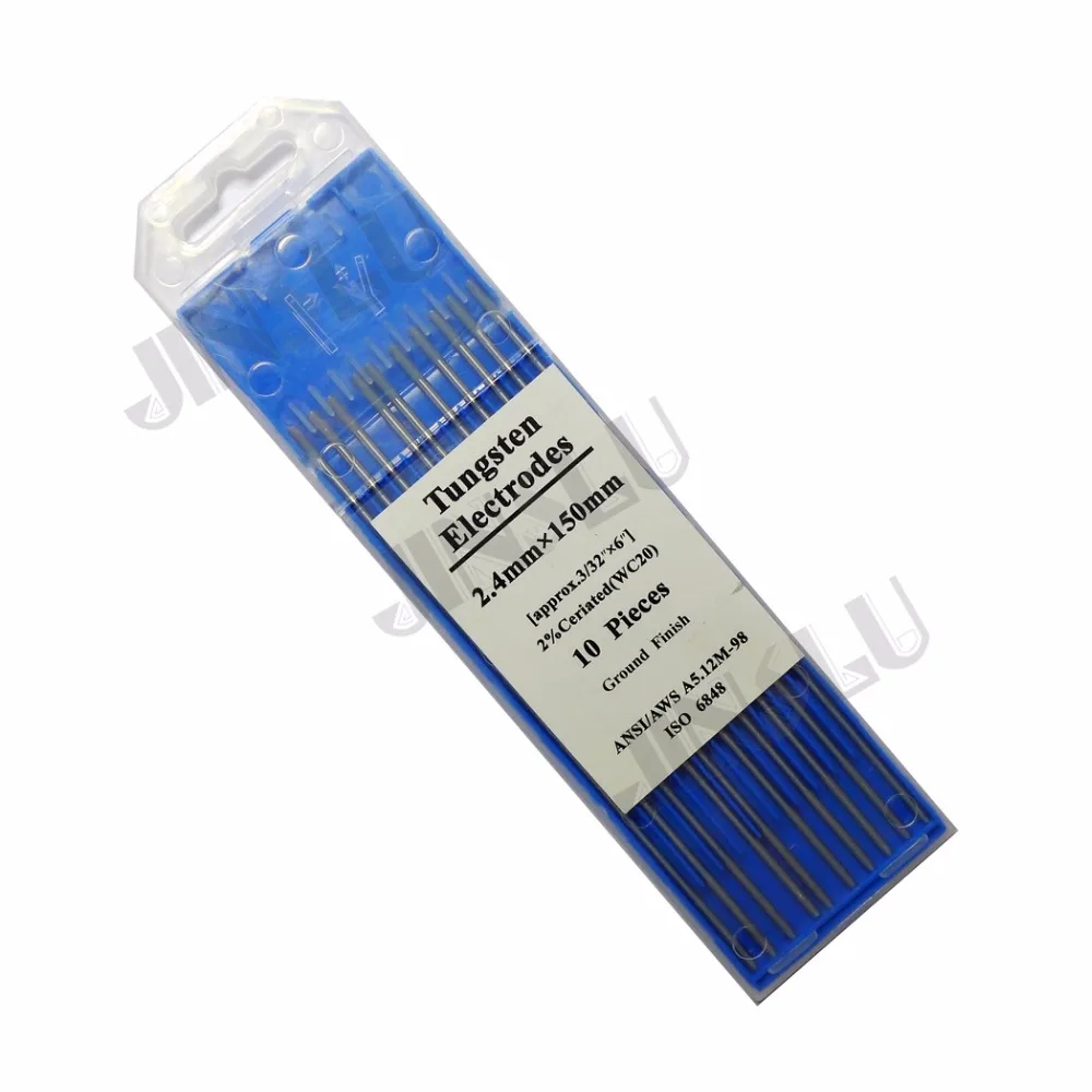 

Tig Tungsten Electrode 2% Ceriated WC20 Grey Head 2.4*150mm 3/32" 10PCS