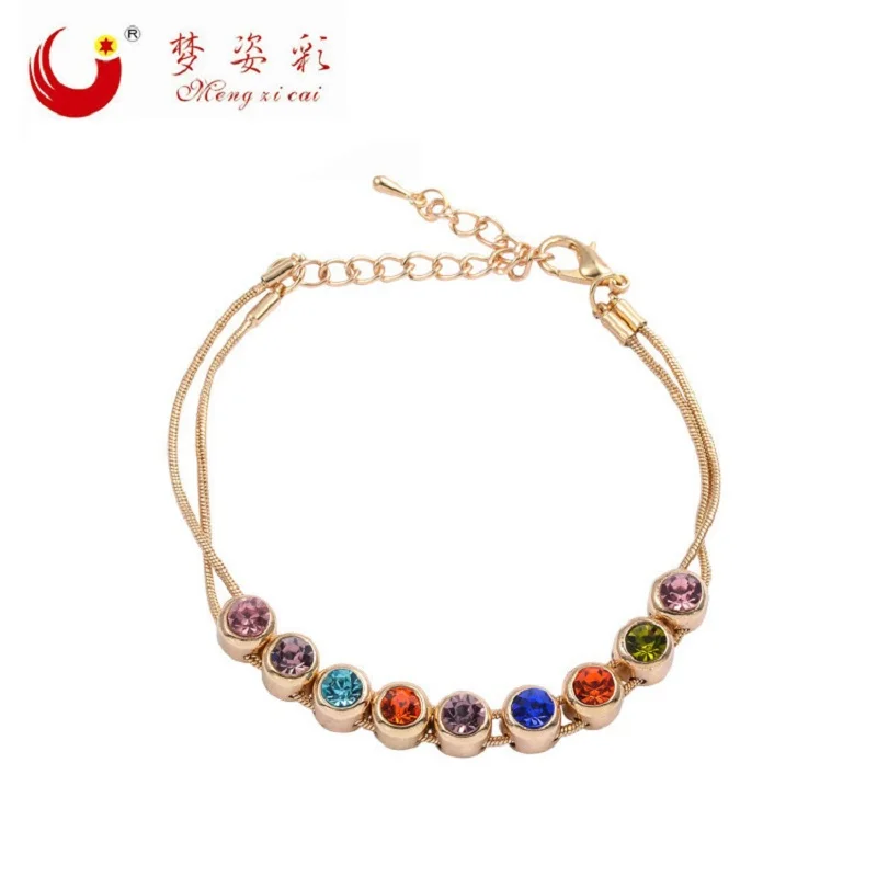MZC Радуга Красочные Кристалл Плетёные браслеты Браслеты розовое золото Femme Теннис Braclet для Женская обувь браслеты feminina braccial