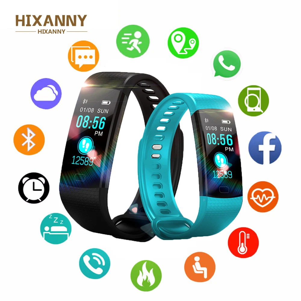

Smart Bracelet Y5 Sleep Monitor Fitness Tracker Heart Rate Smart Band Blood Pressure Watch Color Screen Activity Tracker Band