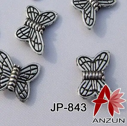 33 шт. 15x11 мм антикварные бронзовые металлические подвески металлические бабочки бисер DIY ювелирные аксессуары JP-843 - Цвет: Antique silver