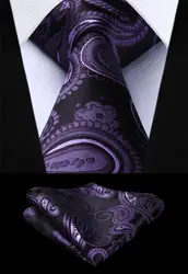 Tf4001p8s Фиолетовый Пейсли 3.4 "шелковые ткани Для мужчин свадьба галстук платок Набор