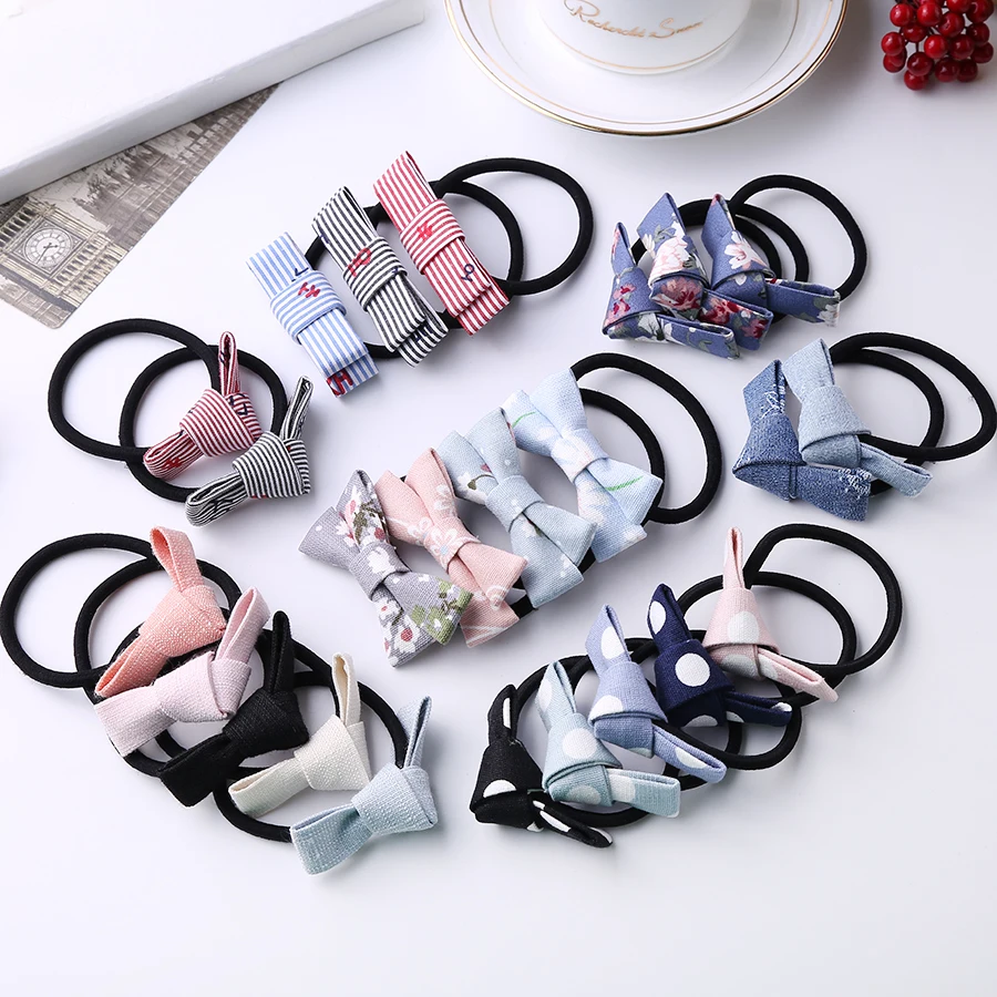

Fashion Korean Women Girls Headband Flower Bow Cloth Elastic Hair Bands Haar Accessoires Hairband for Women Gift 6 Pcs