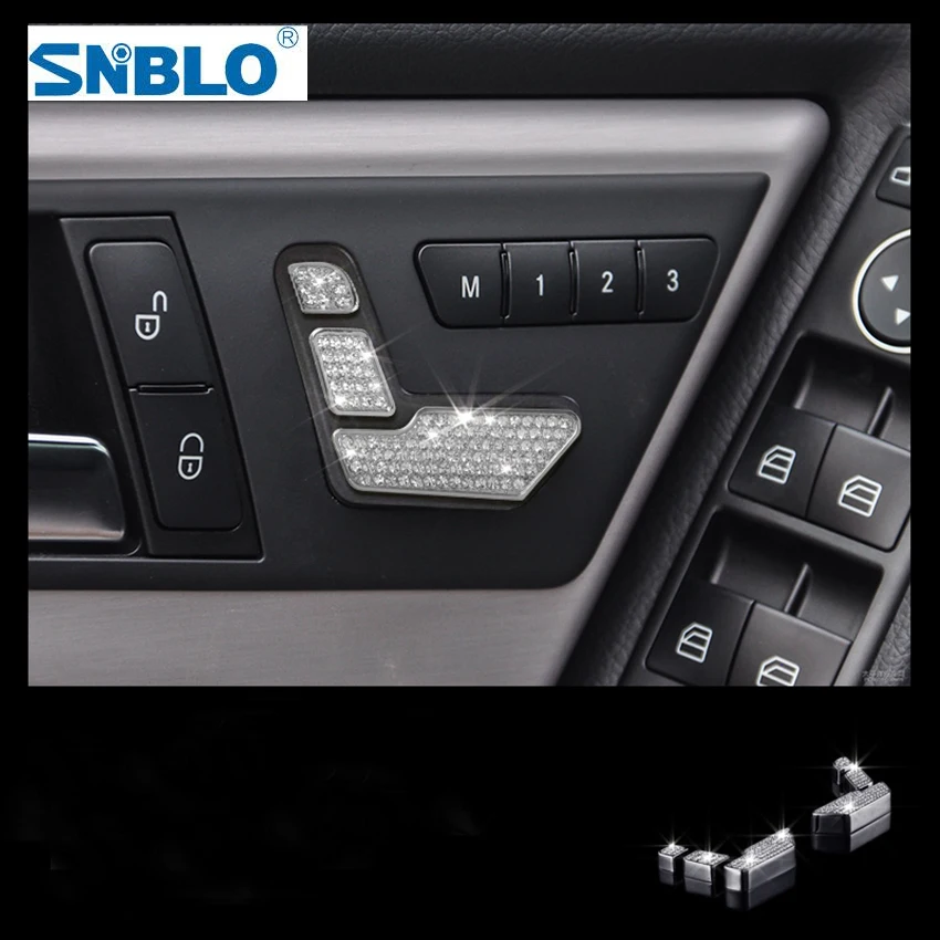 

6pcs Seat Button Trim Car Accessories For Mercedes Benz GLK X204 GLK260 GLK300 2012-2015 Car Styling