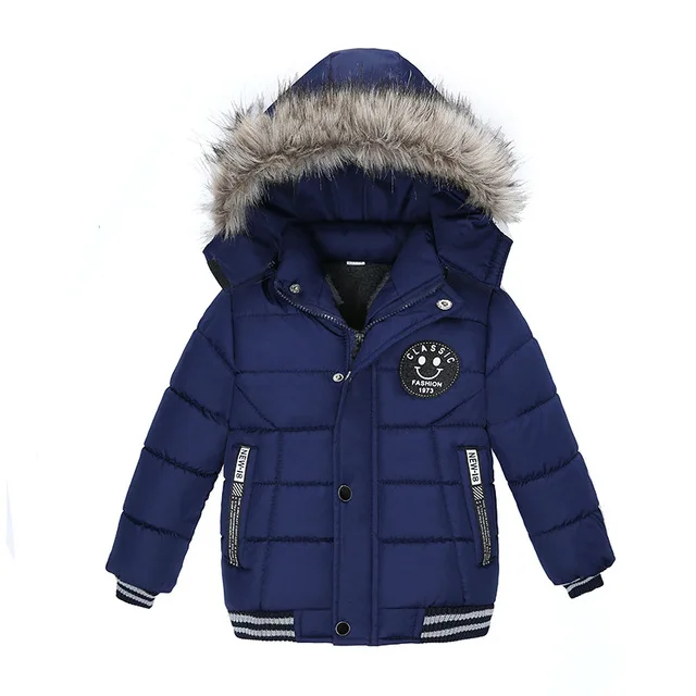Детская куртка для мальчиков, пальто г., осенне-зимние куртки для мальчиков, куртка детская теплая верхняя одежда на молнии с капюшоном, пальто для мальчиков, пальто детское - Цвет: Blue