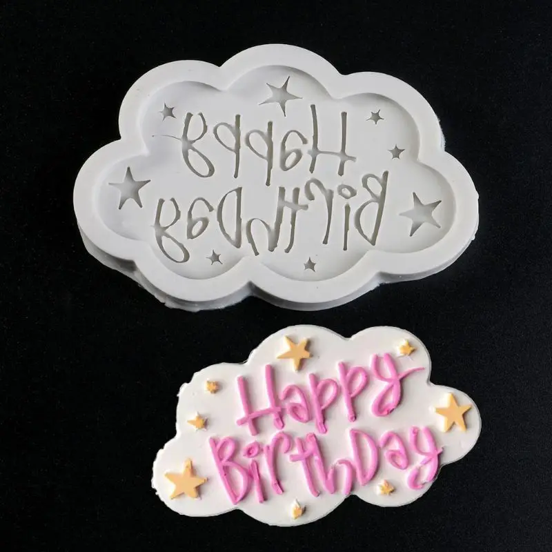 

3D Happy Birthday Letter Silicone Fondant Cake Mold Chocolate Baking Tool Mould Decoration