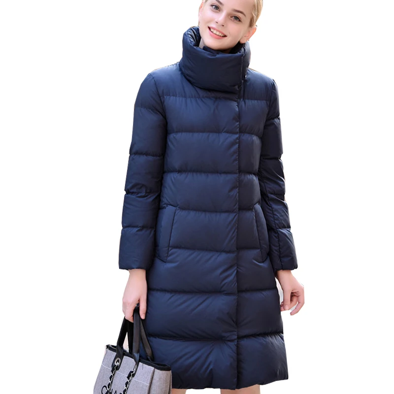 přidat ultra udržovat teplou bílou dolů bundu vysoce kvalitní zhušťující volné podzimní zimní ženy vatové bundy Parkas Slim Coats Luxury