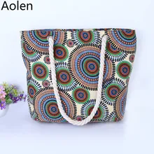 2017 mode Böhmen frauen Leinwand Handtasche Strandtasche Gedruckt Frauen Einkaufstasche Großen Tragetaschen Reise Umhängetaschen