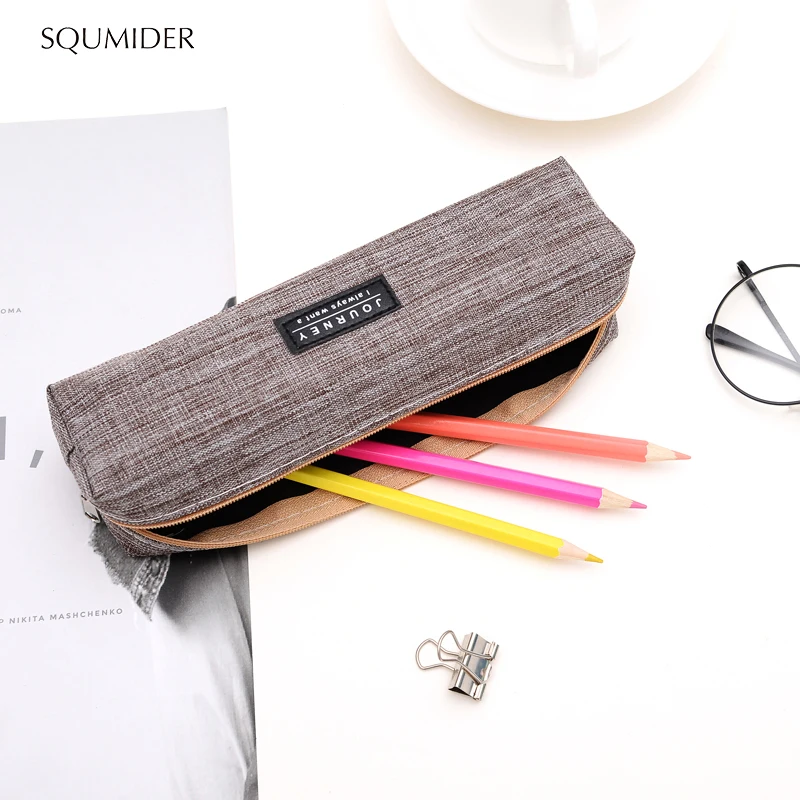 Креативный чехол для карандашей, простой дизайн, сумка для карандашей на молнии, вместительные держатели для ручек, школьные принадлежности, канцелярские принадлежности, пенал