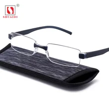 Женские и мужские очки для чтения, женские легкие бескаркасные очки для чтения, унисекс очки для пресбиопии, анти синий луч+ от 1,00 до+ 3,00 8016