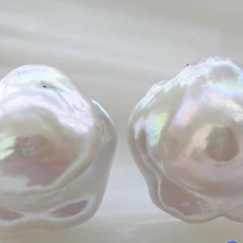 Новинка-,, новинка-> Природа 17 мм, цветущая слива, белые Кеши Возрожденные жемчужные серьги-гвоздики