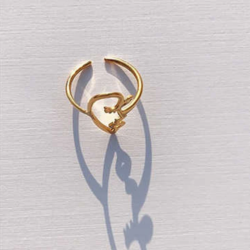 Оригинальные Винтажные серьги-гвоздики из металлического сплава золотого и серебряного цветов для женщин, шикарные корейские МИНИ-контурные серьги - Окраска металла: gold ring