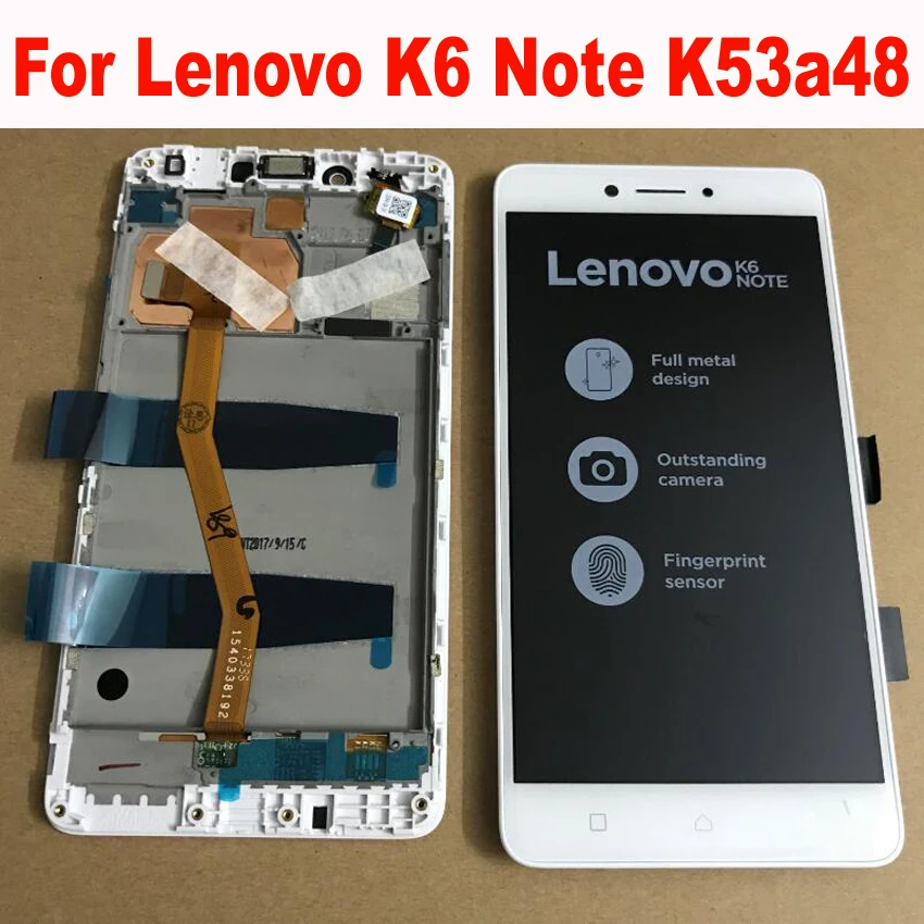 Najtaniej Oryginalny nowy ekran lcd ekran dotykowy Digitizer montaż z ramką do Lenovo K6 Note K53a48 wymiana czujnika szklanego