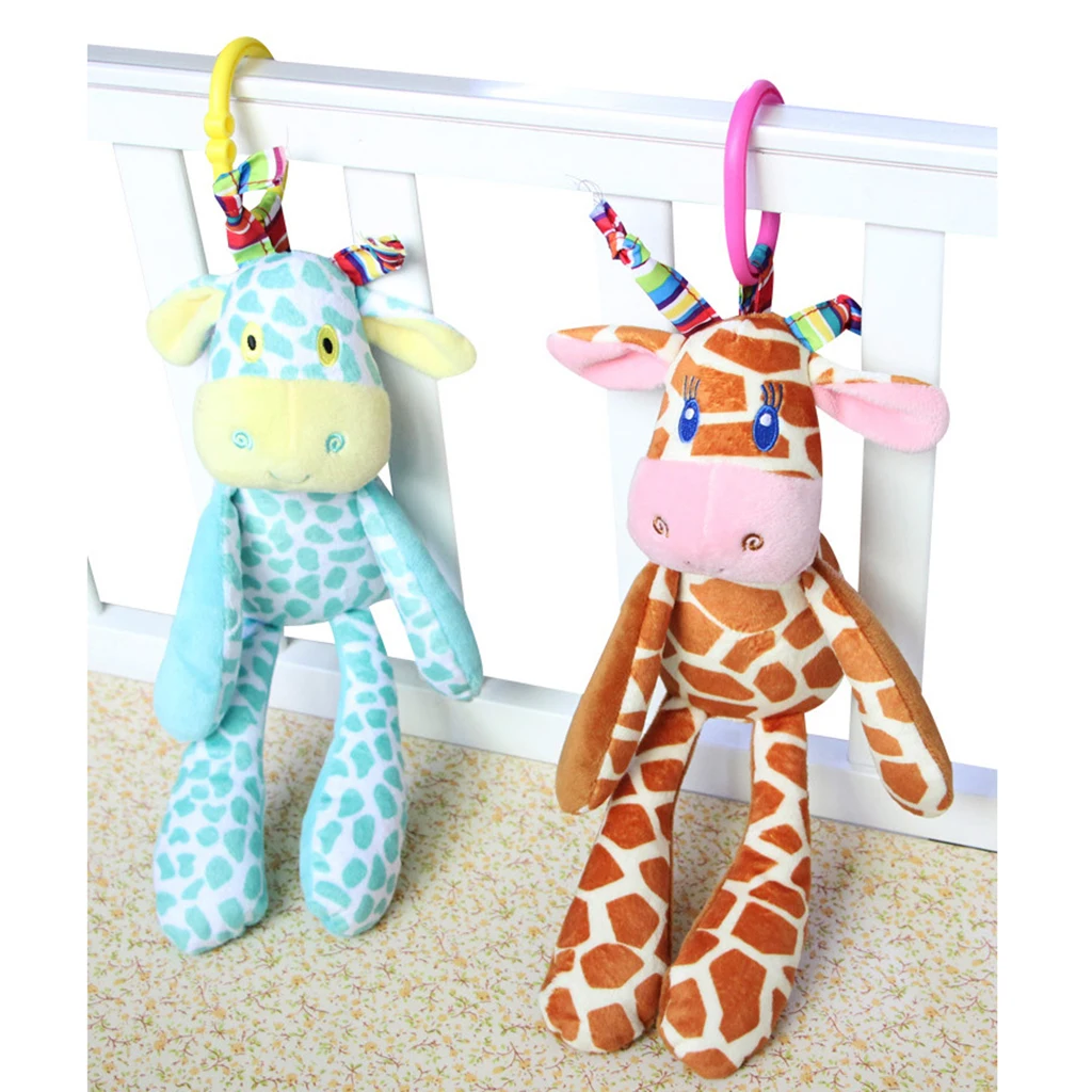 Cartoon Plush Baby Infant Safety Nursing Bed Stroller Pram Hanging Rattles for Infant Play Activity