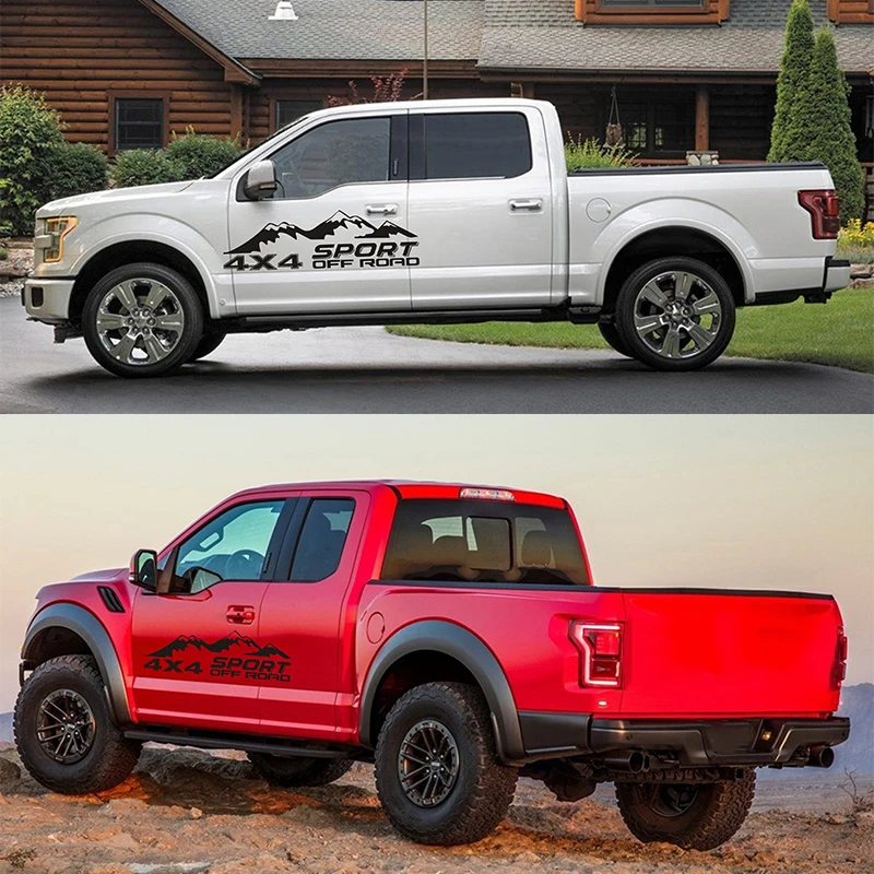 Наклейка на кузов 130*40 см, 1 комплект, горный 4x4, внедорожный декор для грузовиков, Виниловая наклейка