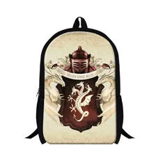 Free shipping trendy school bags for teenager girls,custom kids schoolbag children casual game of thrones dragon cartoon bag