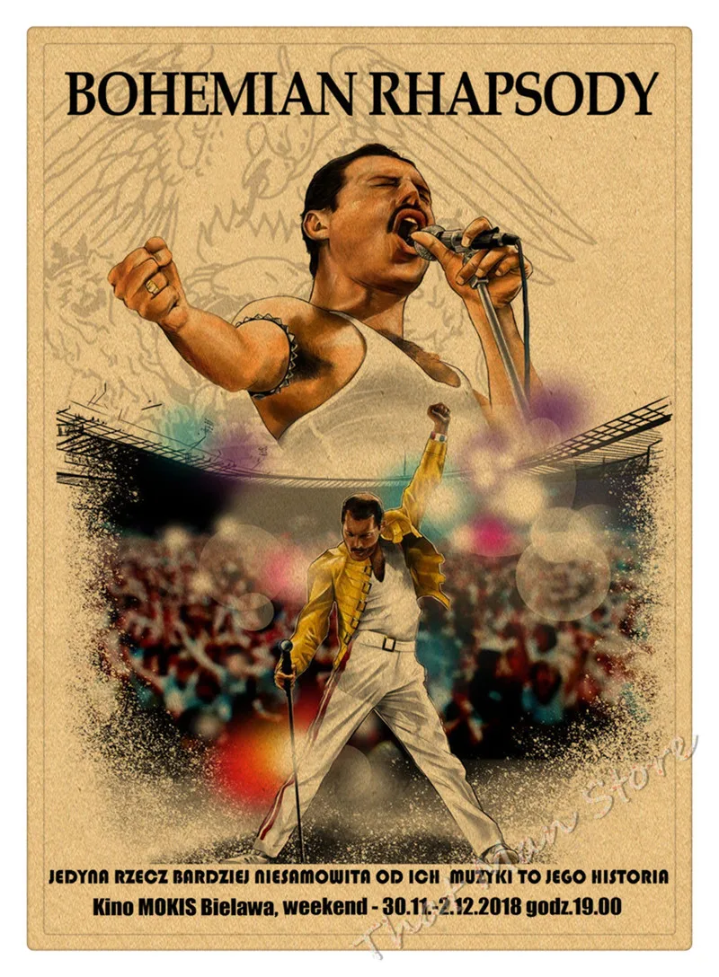 Новая богемная модель Rhapsody Фредди Меркури Queen музыкальный кинопостер крафт