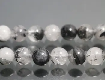 

16mm Black Rutilated Crystal Quartz Round Beads,15 inches per strand