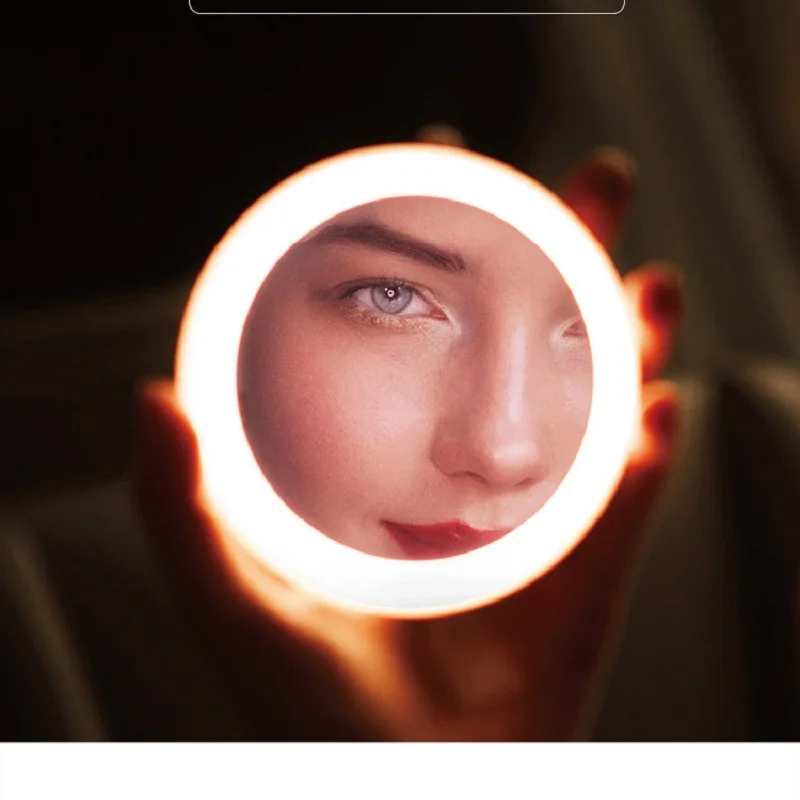 Portable Makeup Mirror with Led Light Round Mini Portable Portable Makeup Mirror with Led Light Round Mini Portable