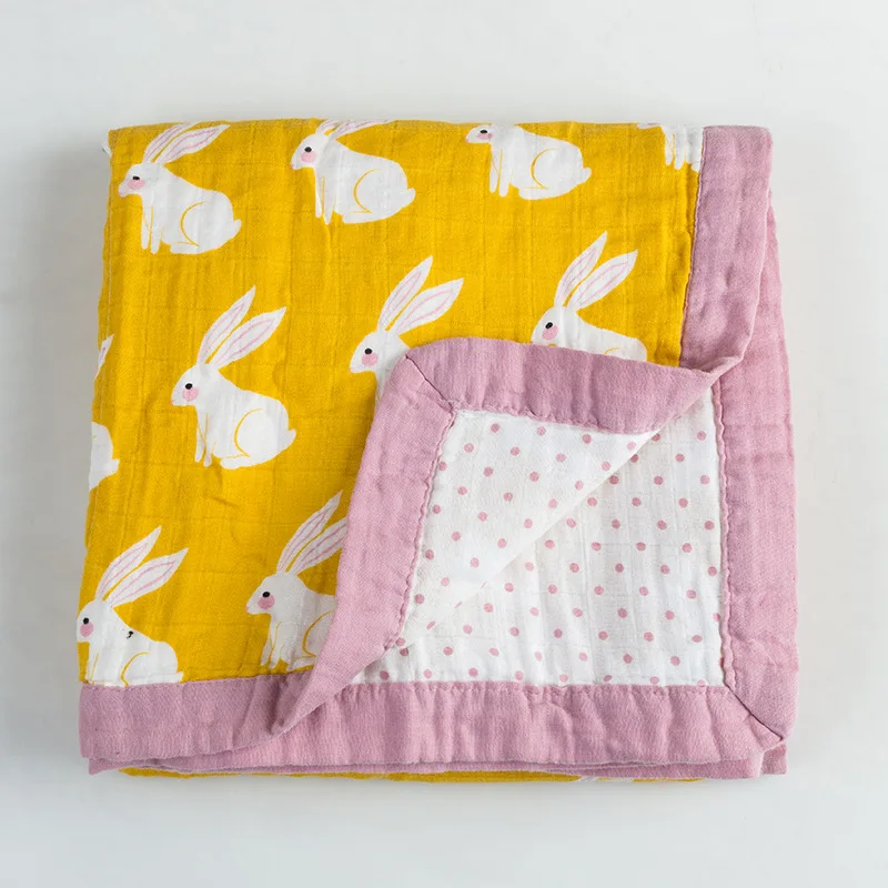 Comprar 4 capas de muselina bebé Swaddler Manta de algodón bufanda infantil verano otoño cochecito manta bebé edredón 120x120cm manta para animales