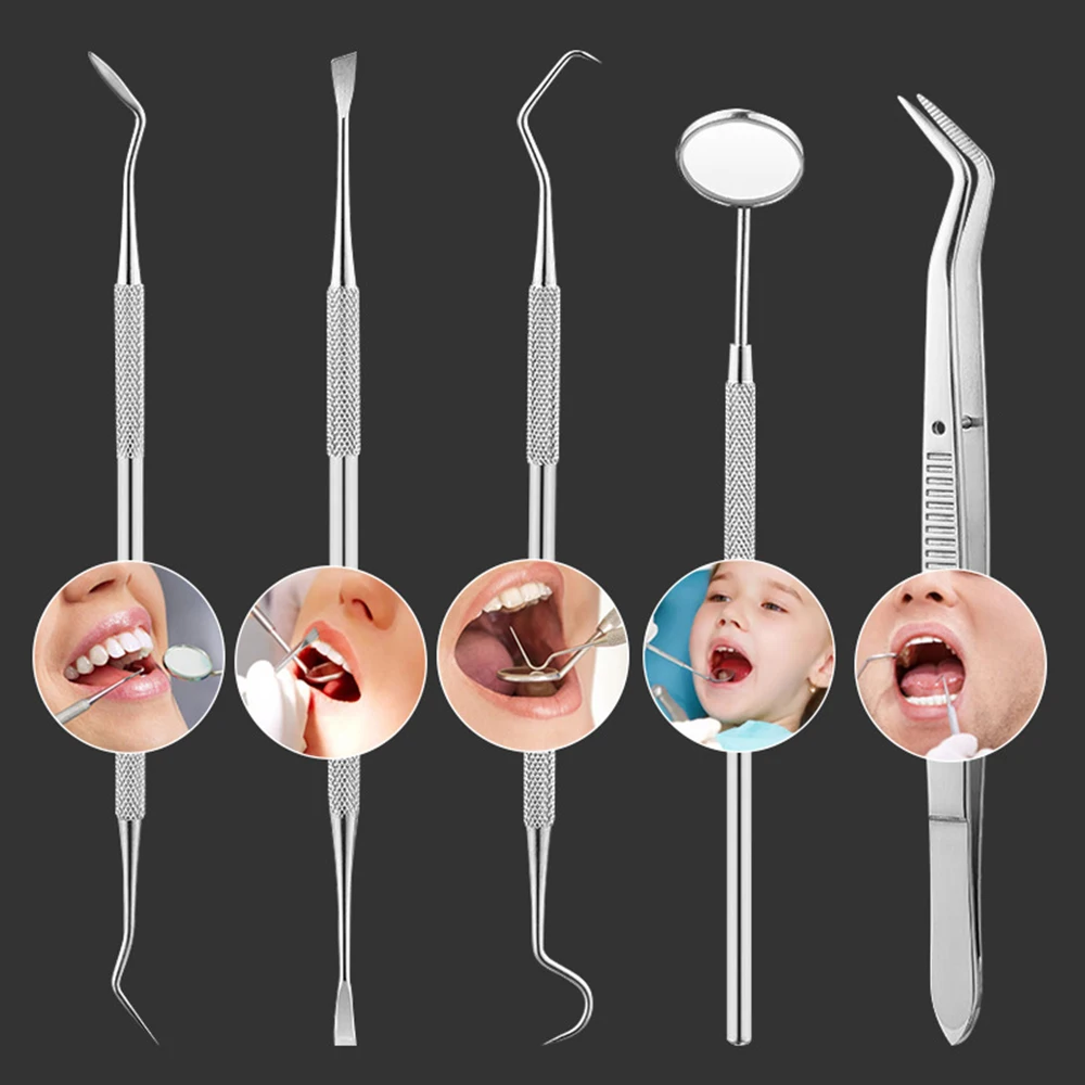 

Stainless Steel Dental Tool Dental mouth mirror Stomatoscope Tweezers Tongue Scraper Probe Tooth cleaner Teeth whitening tool