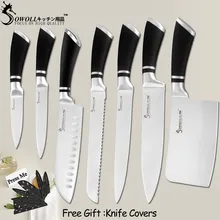 Кухонные ножи SOWOLL, ножи из нержавеющей стали, нож для очистки овощей Santoku, нож для нарезки хлеба, нож для измельчения, кухонная принадлежность, инструменты