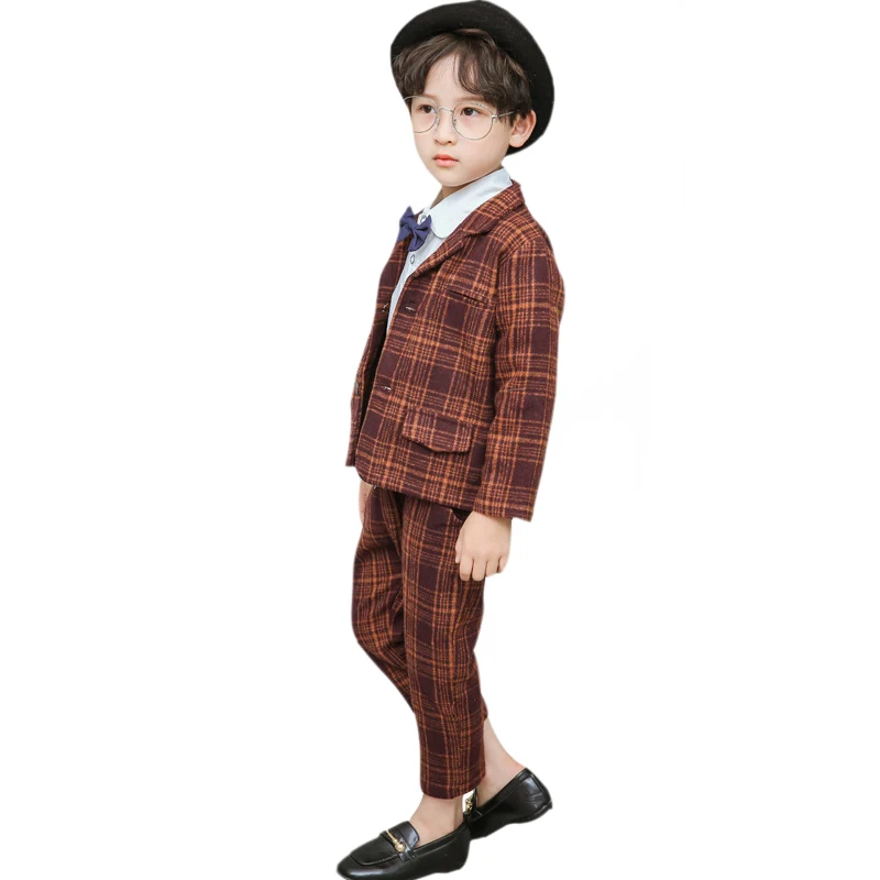 

Jacket + Shirt With Moustache + Pants Boys Fashion Clothes Set 3-6 Years Toddler Children 3 Pieces Suit Suit Warm Clothing