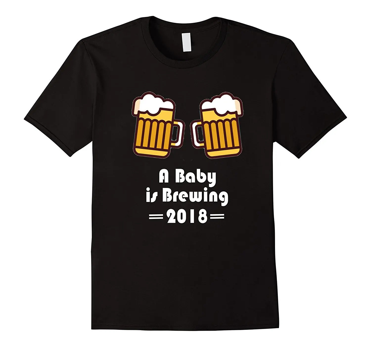 A Baby Is Brewing 2018 T Shirt Tee New Dad Est. Pregnancy Summer Short Sleeves Cotton T-Shirt Fashion White Style | Мужская одежда