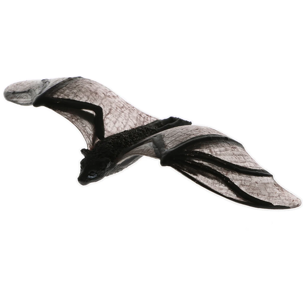 Realistic Jungle Bat Toy Animals Action Figure Playset, Kids Toddler Nature Plastic Toys Home Decor Black