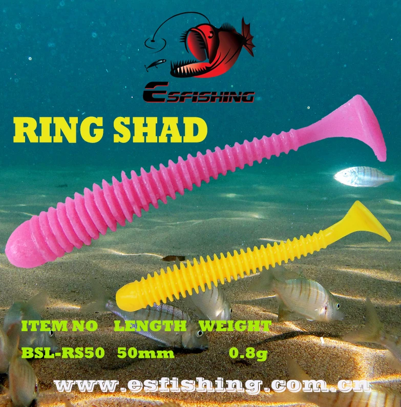 

Esfishing RING SHAD 50mm Fishing Lures Soft Baits Trout Lure Pesca Iscas Artificiais Carp Fishing Tackles Spinner Baits Flash