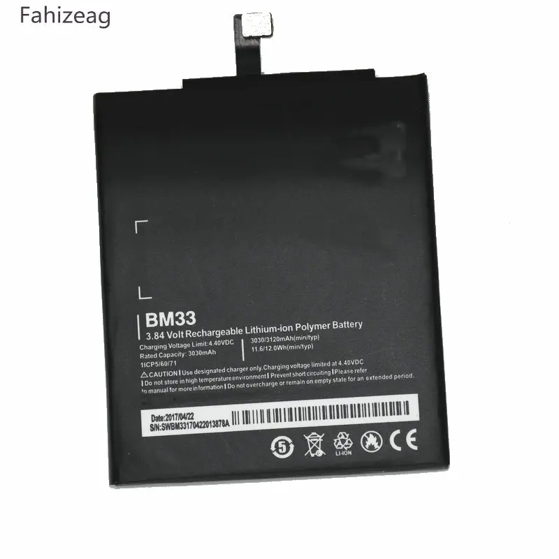 

fahizeag 3030mAh 11.6Wh BM33 BM 33 3.84VDC Phone Replacement Li-Polymer Battery For Xiaomi Mi4i Mi 4i M4i batteries