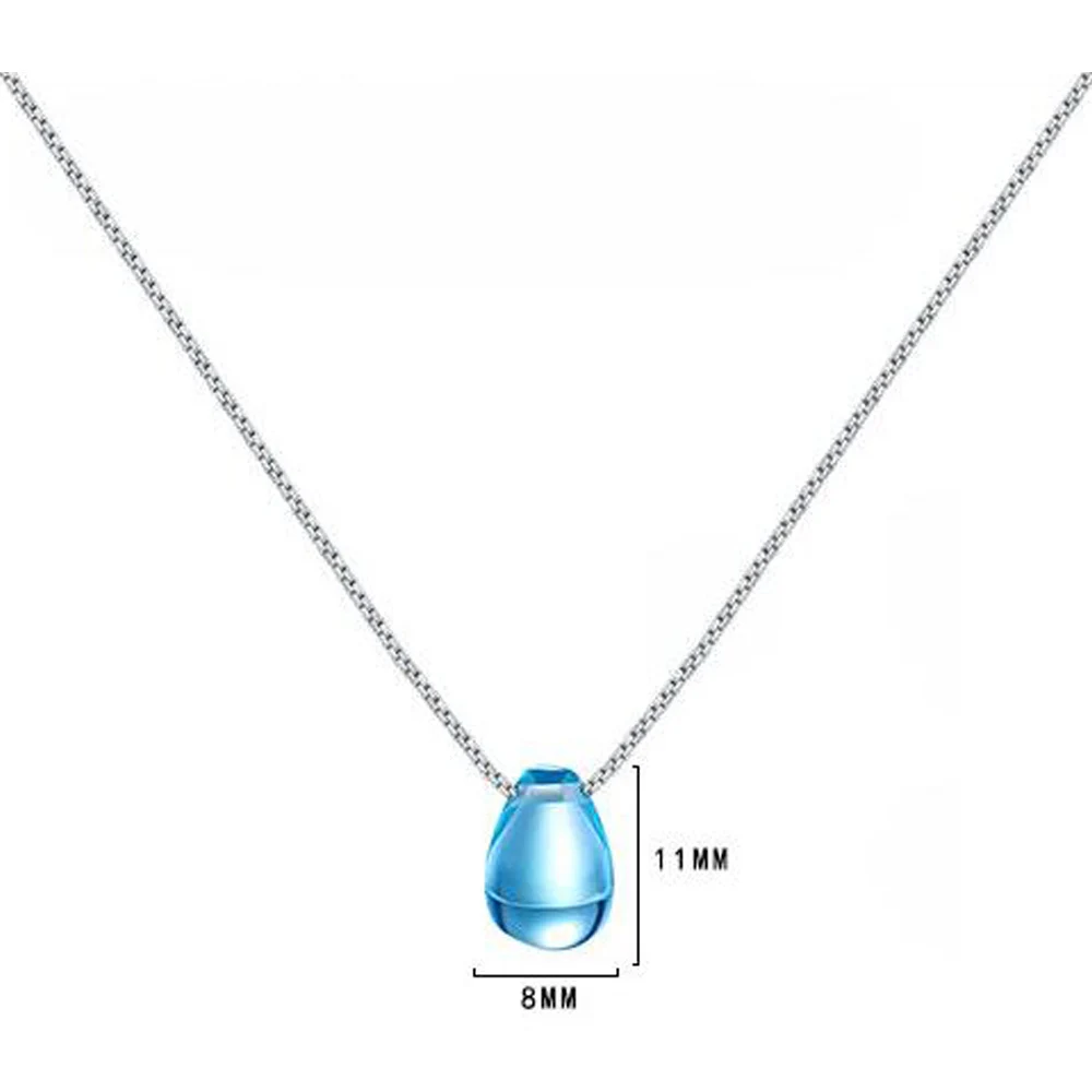 blue crystal water drop pendants necklaces (4)