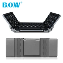 B.O.W Mini Bluetooth Keyboard Foldable(Folding)Aluminium case for iOS, Android, Windows, PC,Tablets and Smartphone