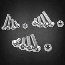 440Pcs/set M3 M4 M5 Screws Nuts 304 Stainless Steel Hexagon Socket Button Head Cap Repair Screws & Nuts Hex Bolts Set 440pcs m3 3mm 304 a2 stainless steel allen bolts hex socket head cap screws wrench nuts assortment kit free shipping screw