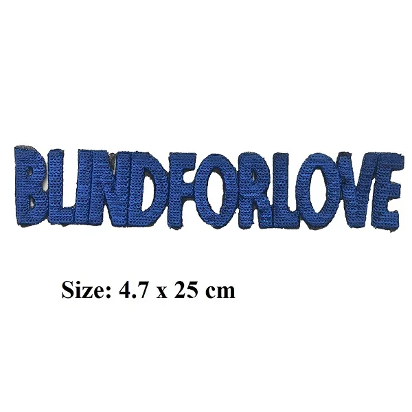 Blue BLINDFORLOVE 1 шт "Штора для любви" "Голливуд" Блестки полоски аппликационная нашивка с вышивкой утюжок на заплатках - Цвет: Blue BLINDFORLOVE