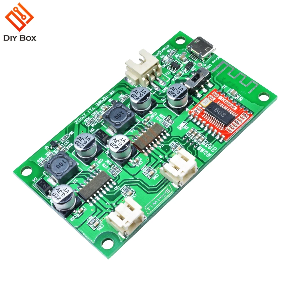 

DC 5V 6W+6W Stereo Bluetooth Audio Sound Power Amplifier Board 2 Channel Micro USB Lithium Battery Power Supply for Speaker